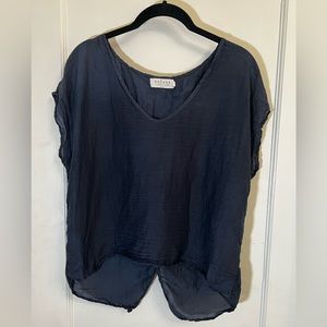 Navy silk Blouse | Velvet by Graham & Spencer